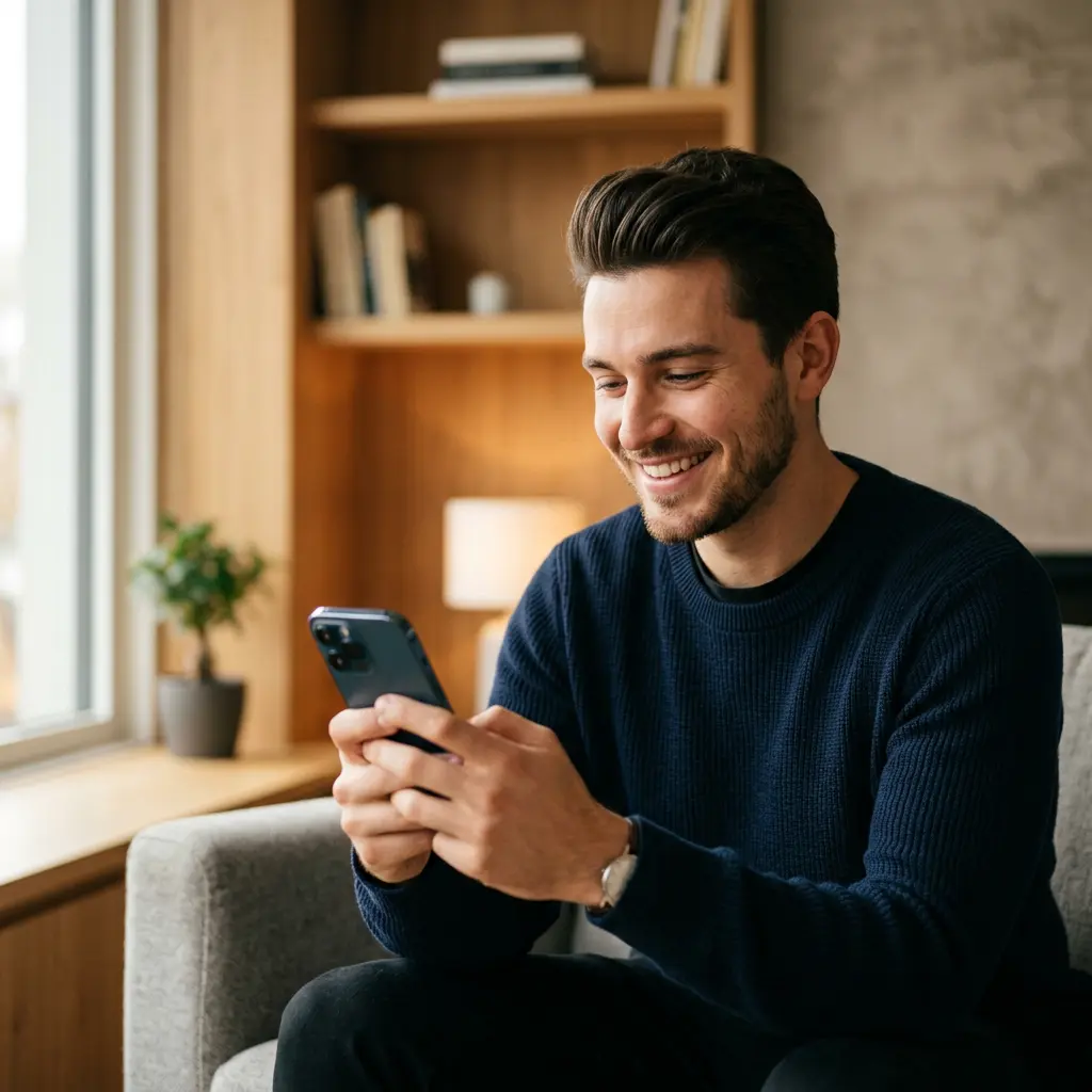 Professional sharing credential on LinkedIn via phone